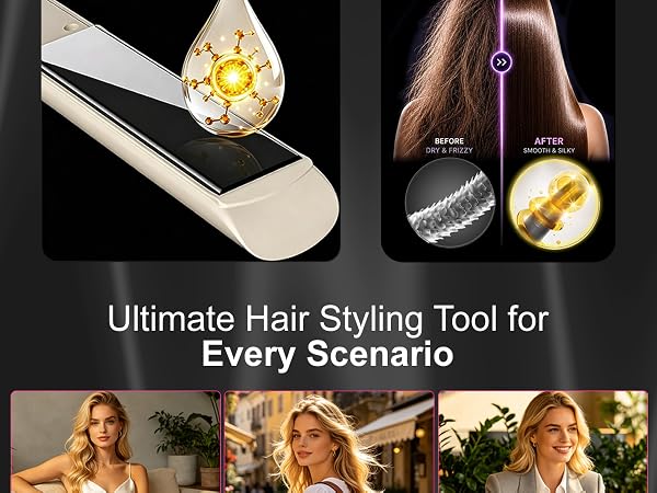 2026 Upgraded 2-in-1 Hair Straightener & Curler