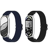 OUTPUTBT Elastic Watch Band with Metal Adapter Compatible with Xiaomi Smart Band 10/9/8 Replaceme...