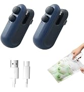 Mini Bag Sealer 2 Pack Bag Sealer with Cutter and Magnet 2 in 1 Mini Bag Resealer Machine Portabl...