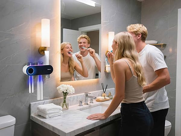 Toothbrush Holders for Bathrooms, UV Toothbrush Sanitizer and Holder Smart Home Bathroom