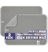 14.6*11.8 inch Microfiber Dish Drying Mat,2 Compact Ultra Absorbent Dish Mat Drying Kitchen Mat,S...