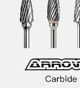 AM ARROWMAX 10pcs Tungsten Carbide Burr Set, 2.35mm (3/32") Shank Double Cut Rotary Burrs for Dri...