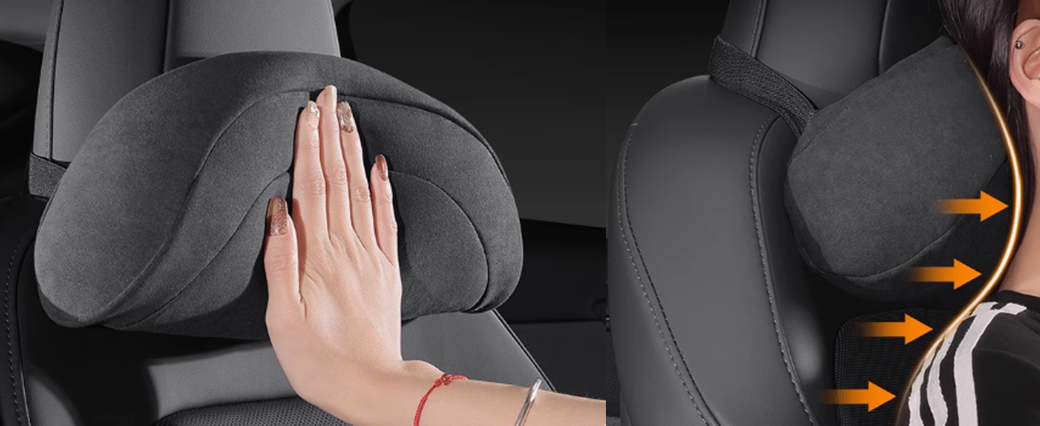 tesla model y headrest pillow white tesla pillow model y white memory foam juniper tesla neck pillow