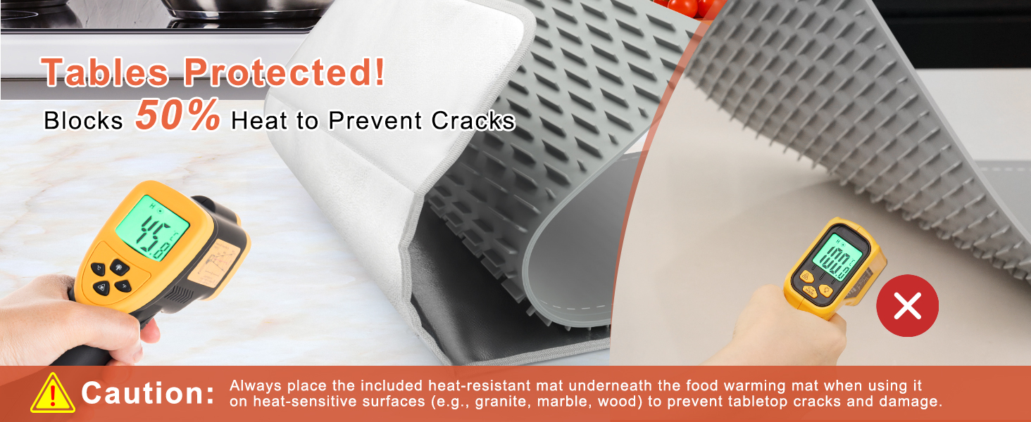 FYY Warming Mat for Food with Heat-Resistant Pad