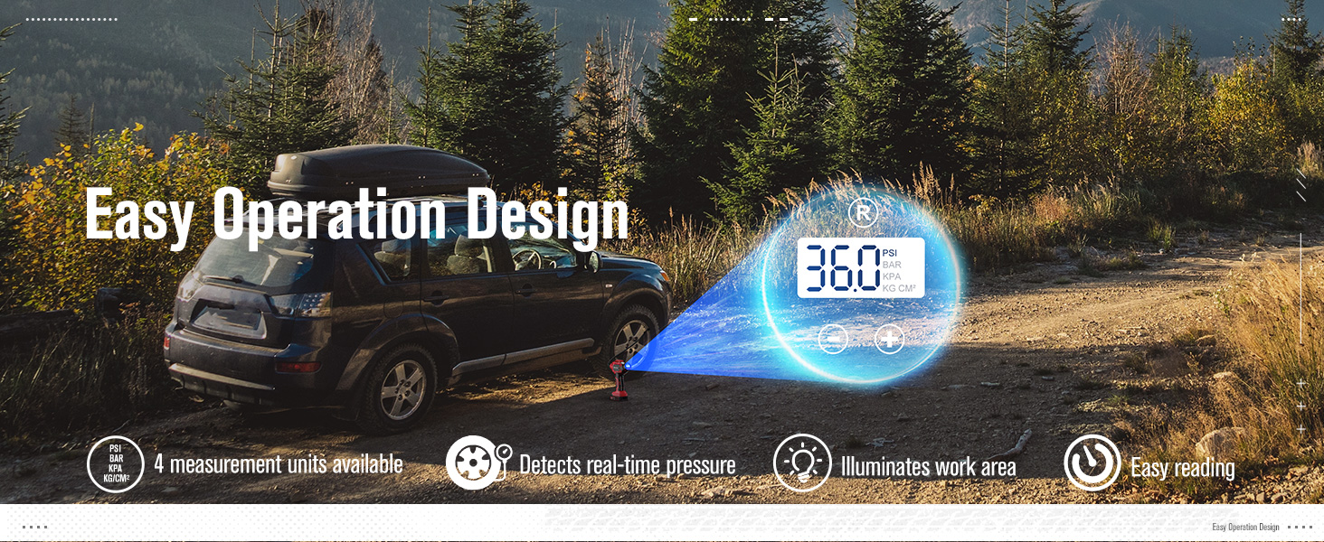 Battery Powered Tire Inflator - Easy Operation Design