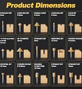 REKCKRUL 15PCS Router Bits Set 1/4 Inch Shank - Tungsten Carbide Woodwork Tools with Wood Case fo...