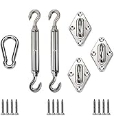 Windscreen4less Sun Shade Sail Hardware Kit - 6 Inches - Super Heavy Duty - for Triangle Sun Shad...