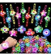24PCS Light Up Fidget Spinner Bracelets Glow in The Dark Party Favors for Kids 4-8 8-12 Easter Eg...