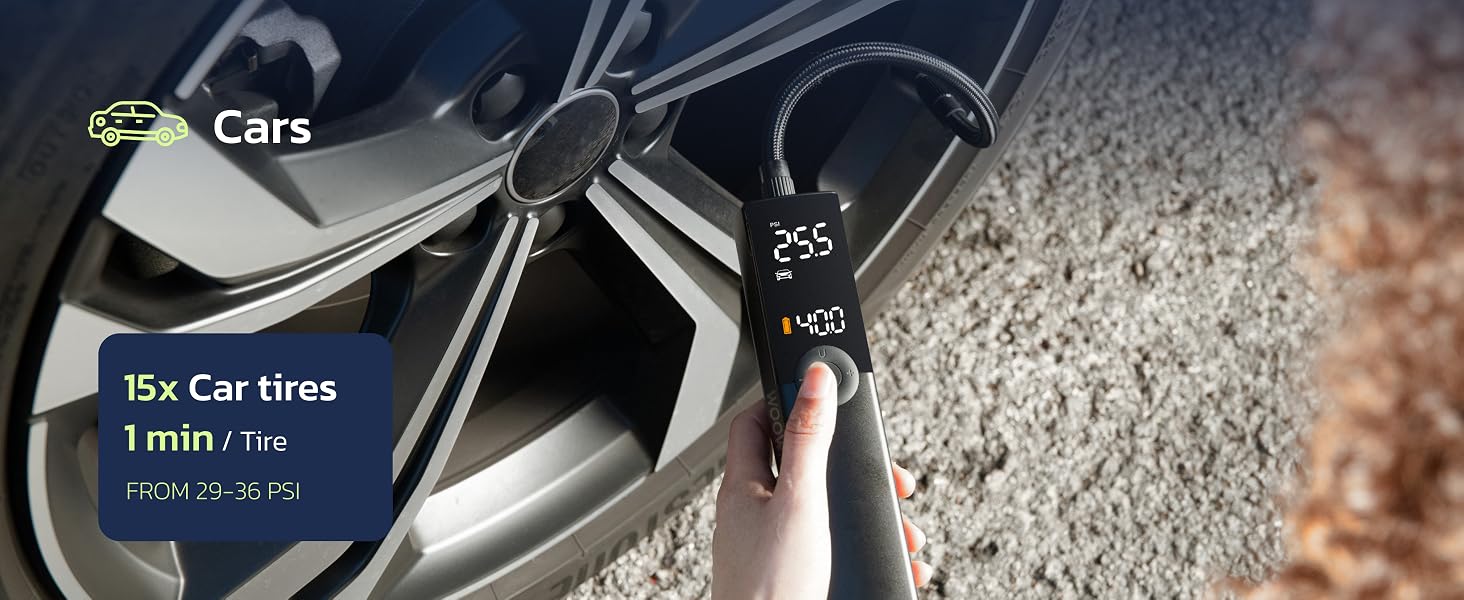 Ventus pro tire inflator portable air compressor bike pump