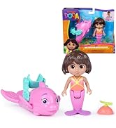Dora, Mer-Made for Adventure 2-Pack, 4.5-Inch Mermaid Dora Figure & Dolphin, Mermaid Toys & Kids ...