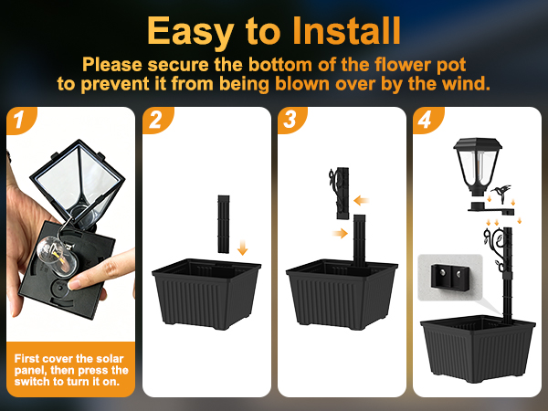 Solar Lamp Post with Planter
