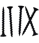 JEGONFRI 160pcs #6 × 1-1/2 inch High Hardness Drywall Screws, Black, Coarse Thread, Phillips Driv...
