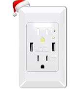 USB Outlet with Night Light,GreenCycle 15 Amp Electrical Outlet with Nightlight,4.2A High Speed D...