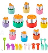 Fruit Cutters Shapes for Kids 22 Pcs, Mini Cookie Cutters Set, Vegetable Cutter with Food Picks