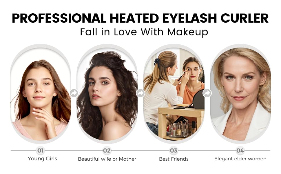 Professional heated eyelash curler