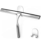 HOME SO 12” Shower Squeegee in Chrome Finish; Effective Rubber Blade Squeegee for Windows, Glass ...