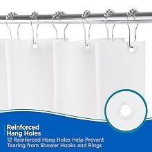 Kenney_Lightweight PEVA Shwr Liner_Hang Holes_White