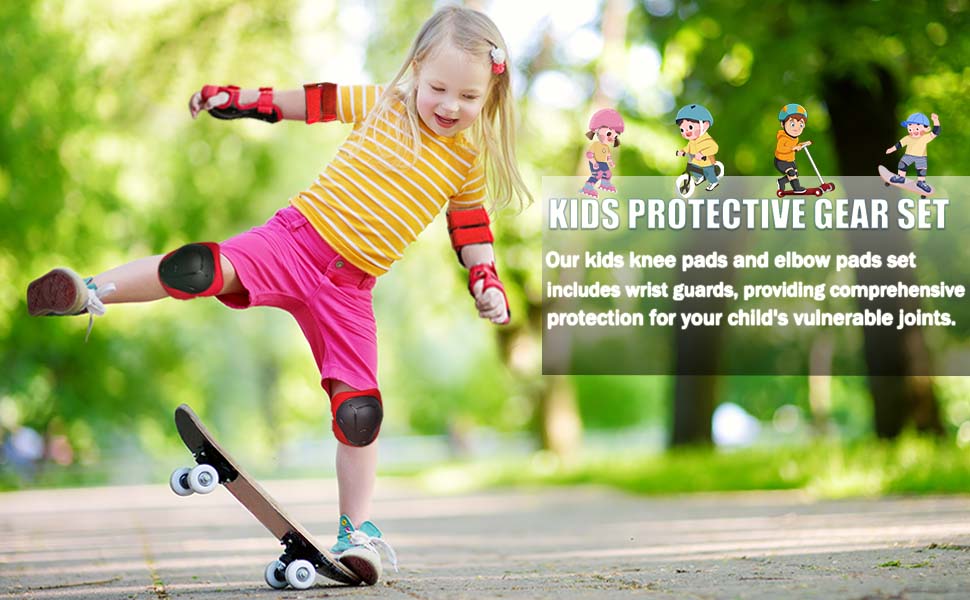 kids knee pads and elbow pads set