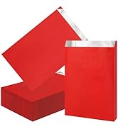 EUSOAR Large Hamburger Foil Bags, 100pcs 6.2"x10.2"x1.5" Red Foil Sandwich Bags, Disposable Alumi...