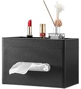 Sumnacon Tissue Box Cover with Storage Tray, Decorative Rectangular Tissue Holder PU Leather Faci...