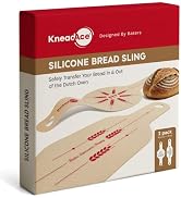 KneadAce Silicone Bread Sling Set Of Oval & Round with Long Handles, Nonstick&Reusable Easy-Lift ...