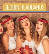 Sparkle Assorted Sequin Headbands for Women Girls Fashion Dance Disco Party Favor