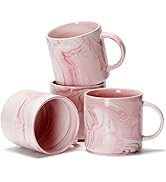 Smilatte 12 oz Stackable Coffee Mugs for Office, M101 Novelty Marble Ceramic Tea Cups for Boy Gir...