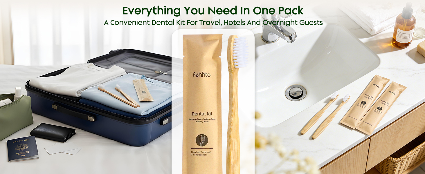 Bamboo Toothbrushes Kit Bulk
