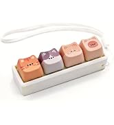 Keyboard Fidget Clicker, 4 Keys Clicky Keyboards Keychain Fidgets for Adults, Creamy Stress Relie...