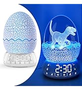 Dinosaur Egg Alarm Clock for Kids, Wake Up Light, Bluetooth Speaker, Sleep Training Clock with 20...