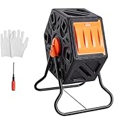 VEVOR Compost Bin, 18.5-Gal Small Composting Tumbler, Compact Single Rotating Chamber with Slidin...