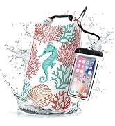 Waterproof Dry Bag,Roll Top Sea Turtle Starfish Coral Waterproof Backpack 5L/10L/20L Floating and...