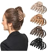 Large Hair Clips Claw,Match any Outfit,4 Pcs Octopus Claw Clips Matte,Suitable for thick hair,Ele...