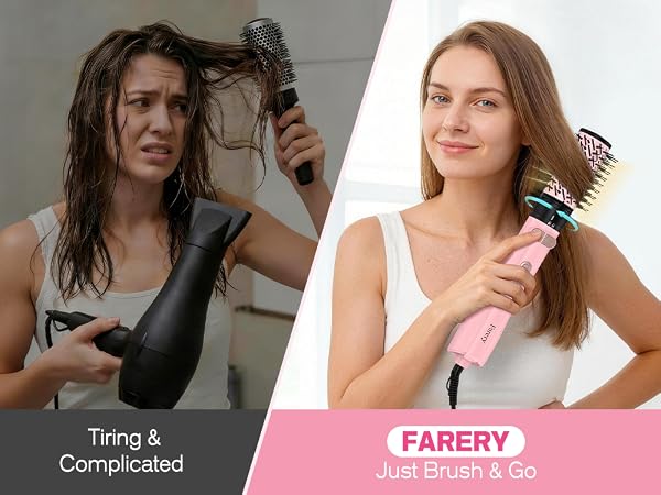 rotating round brush blow dryer