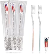 30 Pack Disposable Toothbrushes with Toothpaste, Individually Wrapped Disposable Toothbrushes Bul...