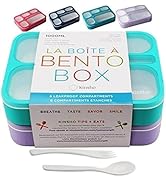 kinsho Bento Lunch Box Kids & Adult: Leakproof Lunch Containers for Boys & Girls with 6 Compartme...