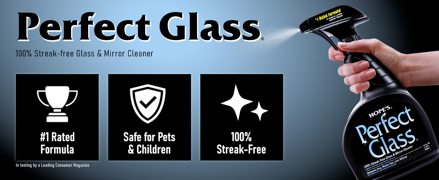 Glass cleaner window spray mirror shine streak free surface smudge remover crystal clear home