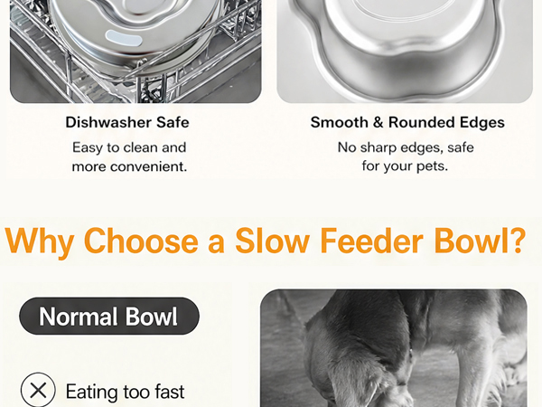 Stainless Steel Slow Feeder Dog Bowls
