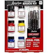 Angelus Leather Paint Basics Kit – Acrylic Leather Paint Set with 5 Colors (1 oz. each), Preparer...