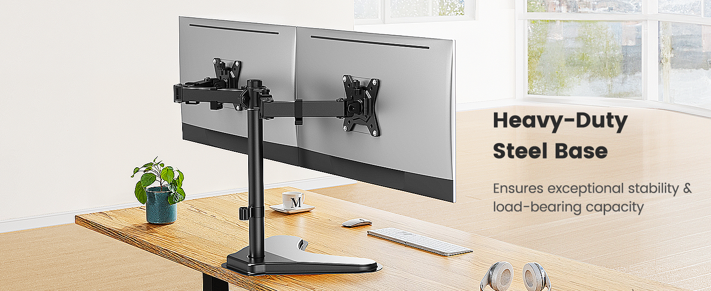 freestanding dual monitor stand