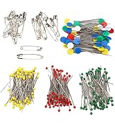 Sewing Pins for Fabric, Straight Quilting Pins with Colored Ball Glass Heads Decorative Sewing Pi...