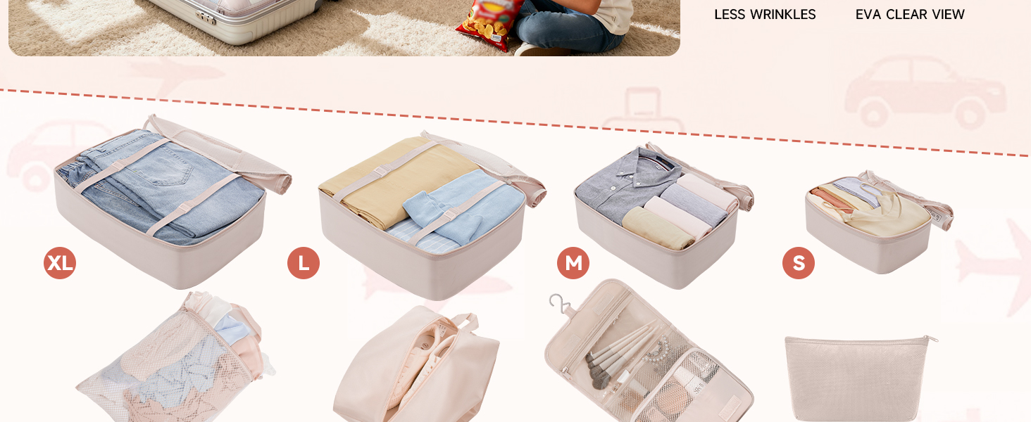 packing cubes for travel essential ,packing bag with buckles wrinkle free