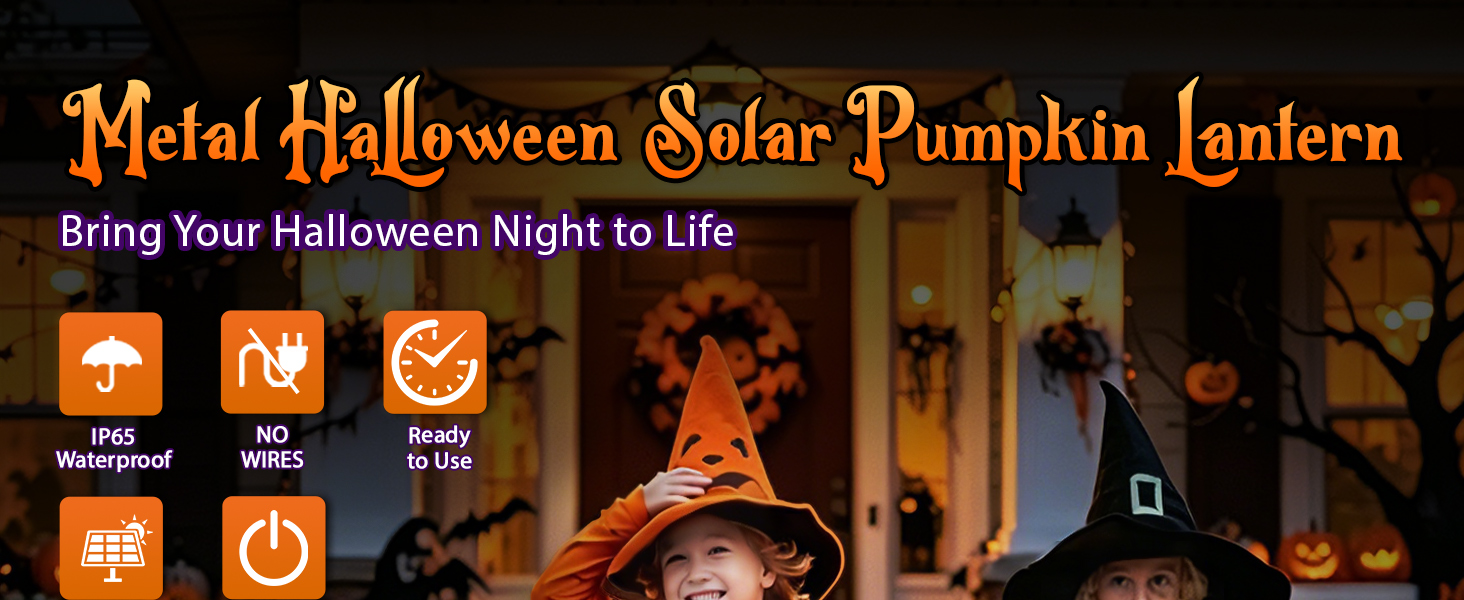 metal halloween solar lantern