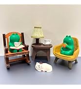 Eysinyge Mini Frog Figurines Set, Cute Home Office Desk Decor, 6 Pieces, Small Frog Set for Dashb...