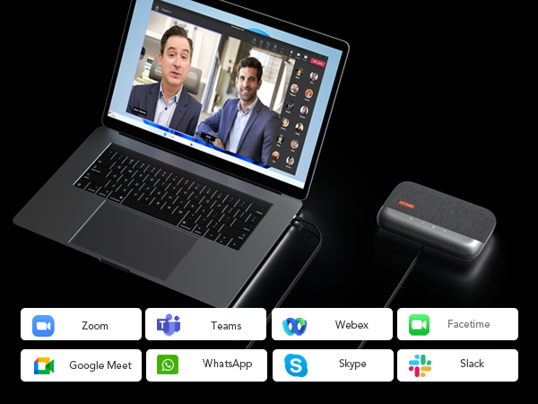 A05U USB Conference Speaker and Microphone, Wired Speakerphone, 360° Noise Cancelling Voice Pickup