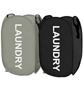 Larpur Pop Up Laundry Baskets, 2 Pack Mesh Laundry Hampers Collapsible Clothes Hampers for Home, ...