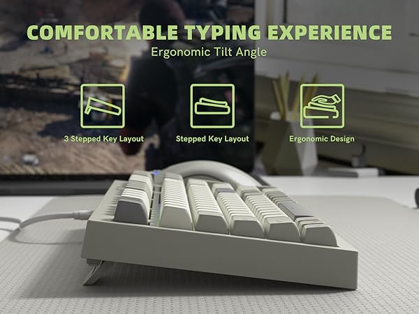 Wired Gaming Keyboard Creamy Membrane with Rainbow RGB Backlight - Quiet,Volume Knob,Retro Keycap