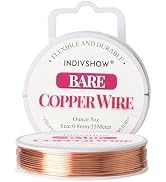 INDIVSHOW 20 Gauge Bare Copper Wire,Versatile Copper Wire for Jewelry Making, Carving, and Gemsto...