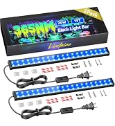 365nm Black Light Bar 1FT, LED Blacklight Strips for Uranium Glass, 2 Pack | 6FT Long Cord W/ Inl...