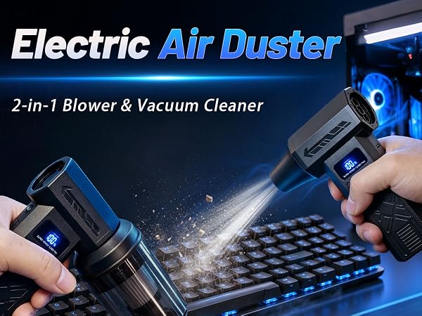 Compressed Air Duster-130000RPM Super Power Electric Air Duster, 4-Gear Adjustable Mini Blower